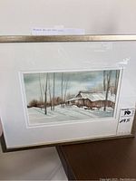 Front view of framed watercolor painting showing full composition and frame