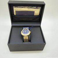 Watch presented in black Porsamo Bleu box with cleaning cloth and booklet.