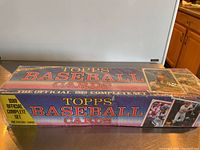 Full view of the sealed 1989 Topps Baseball Card complete set box on table, showing brand and year labeling.