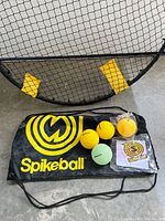 Close-up of net frame with yellow connectors visible