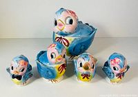 Five Bluebird pieces arranged front view