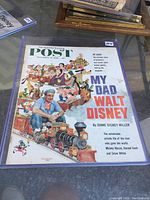 Full front cover of the 1956 The Saturday Evening Post magazine showing Disney characters and the main article titled 'My Dad Walt Disney'.
