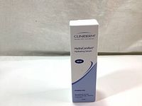 Front view of the Cliniderm HydraComfort Hydrating Serum box showing brand, product name and volume (30ml).