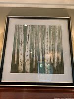 Front view of framed birch tree print showing full artwork and frame