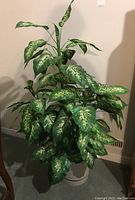 Full view of the faux plant showing size, shape, and full foliage.