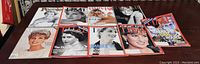 Full lot of 11 magazines laid out showing covers featuring Princess Diana and the Royal Family.