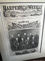 Front cover of the Harper's Weekly magazine showing the title, illustrations, and a group portrait related to Fort Sumter dated March 23, 1861.