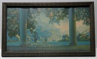 Full view of framed print showing scene, frame style and overall condition