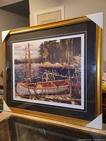 Full front view of the framed print with protective corner covers
