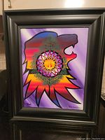 Framed original acrylic painting showing full artwork and frame.