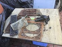 Top-down view showing all items on wooden board