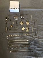Overview of all silver jewelry pieces laid out