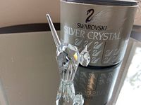 Crystal Tom Cat figurine in front of Swarovski Silver Crystal box/tube.