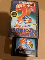 Sonic the Hedgehog 2 Sega Genesis game cartridge with original plastic case showing front cover art