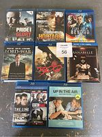 Top view of all nine Blu-ray cases laid out showing covers and titles