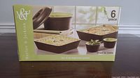 Box of Majestic & Jackson 6 piece bakeware set showing the contents and branding.