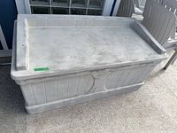 Closed Suncast storage box front view