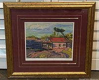 Frontal photo of the framed and matted print showing the full artwork and frame.