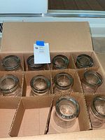 Set of 22 clear flared rocks / old fashioned glasses in original cardboard packaging with dividers