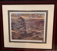 Full view of framed print showing mat, frame, glass and artwork