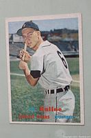 Front of 1957 Topps baseball card showing Al Kaline in batting pose.