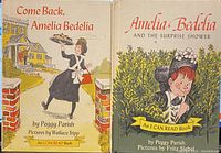 Front covers of two hardback Amelia Bedelia I Can Read children's books, showing colorful vintage illustrations and titles.