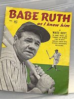 Front cover of the 1948 Dell magazine featuring Babe Ruth in black and white photo with yellow and green background and title text in red.