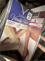 Close up of original Eaton Vanity Fair Fashion Control pantyhose packaging