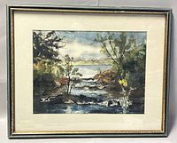 Front view of the framed watercolor painting showing the full artwork and frame