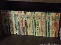 Shelf of Dr. Seuss paperback books with identifiable titles from left to right.
