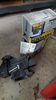 Columbian table vise next to original box labeled Sawhorse Box Sets