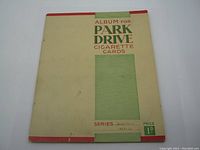 Front cover of the cigarette card album with series and price on the bottom right corner.