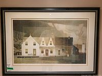 Full view of the framed print showing the farmhouse and surrounding landscape.