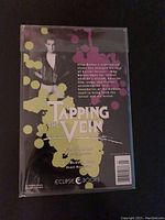 Back cover of the comic showing the graphic design and text details