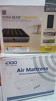 Front of Intex Dura-Beam Standard box showing twin mattress image and branding