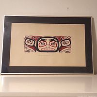 Full view of framed limited edition print by Claude Davidson with black mat and white frame.