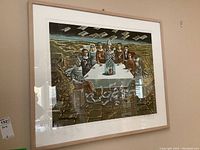 Side angle view of the framed Judaic art print showing the entire piece.