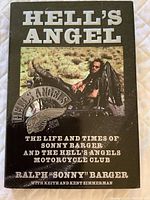 Front cover of the book showing title and image of Sonny Barger on motorcycle