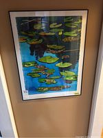 Framed watercolour painting showing full artwork
