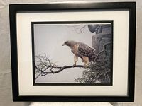 Frontal view of the framed picture showing the full artwork and black frame.