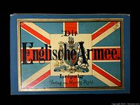 Cover of the book showing blue background with a Union Jack and German text 'Die Englische Armee'.
