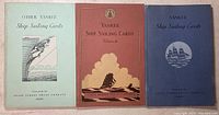 Front view of three ship sailing books with different colored covers, titles visible, produced by State Street Trust Company.