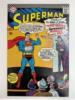 Front cover of Superman comic issue 185 with title and colorful artwork.
