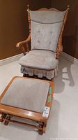 Roxton gliding rocker chair with matching ottoman showing overall condition and design.