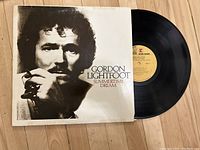 Front cover of Gordon Lightfoot Summertime Dream album with vinyl partially removed.