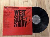 Front of the West Side Story soundtrack vinyl and partially visible record.