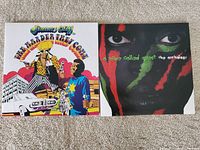 Front covers of two vinyl albums side by side: Jimmy Cliff's 'The Harder They Come' original soundtrack and A Tribe Called Quest's 'The Anthology'