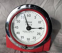 Front view showing timer dial with numbers and minute hand.