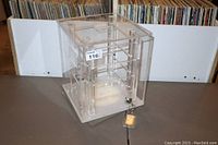 Clear acrylic small counter earring display case showing overall shape and compartments