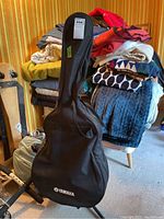 Front view of black Yamaha gig bag with logo
